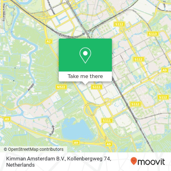 Kimman Amsterdam B.V., Kollenbergweg 74 Karte