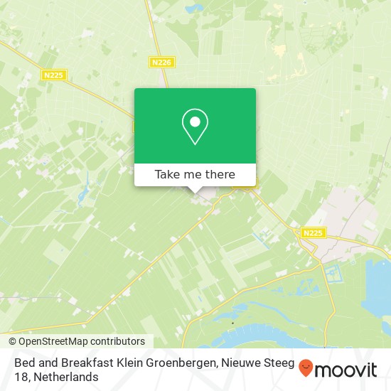 Bed and Breakfast Klein Groenbergen, Nieuwe Steeg 18 Karte