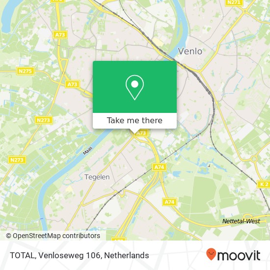 TOTAL, Venloseweg 106 Karte