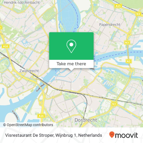 Visrestaurant De Stroper, Wijnbrug 1 map