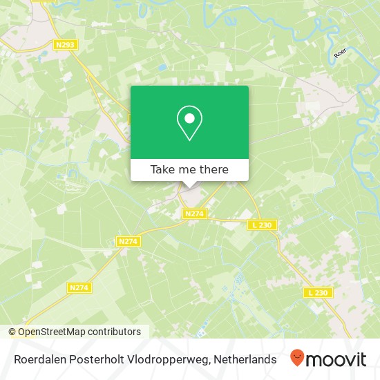 Roerdalen Posterholt Vlodropperweg map