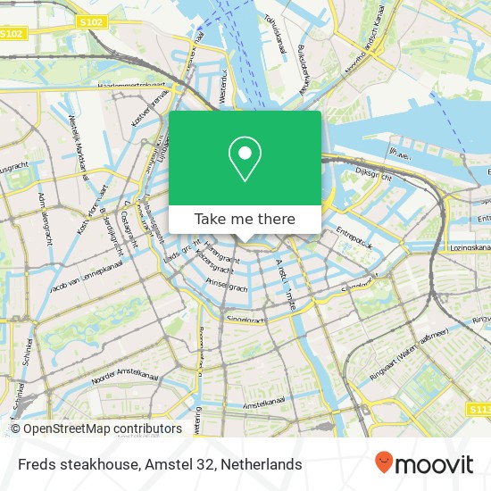 Freds steakhouse, Amstel 32 map