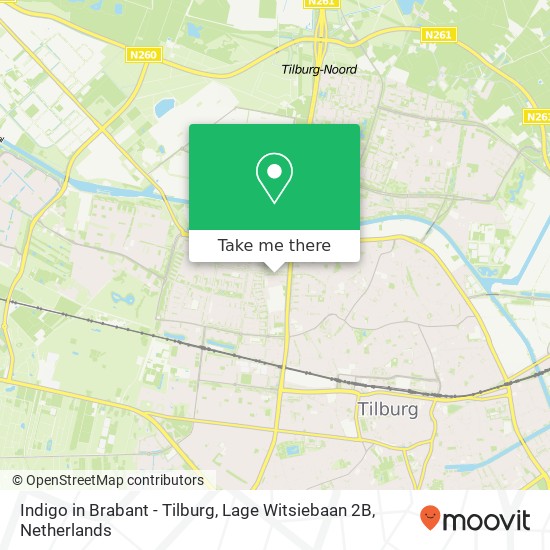 Indigo in Brabant - Tilburg, Lage Witsiebaan 2B map