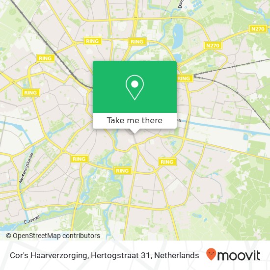 Cor's Haarverzorging, Hertogstraat 31 Karte