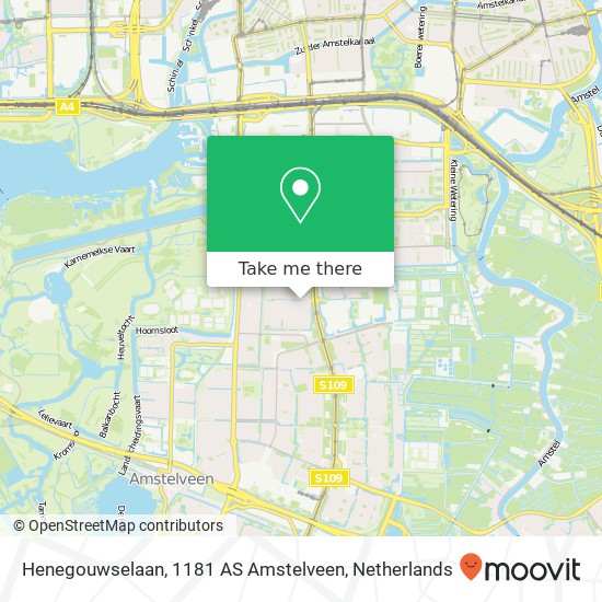 Henegouwselaan, 1181 AS Amstelveen map