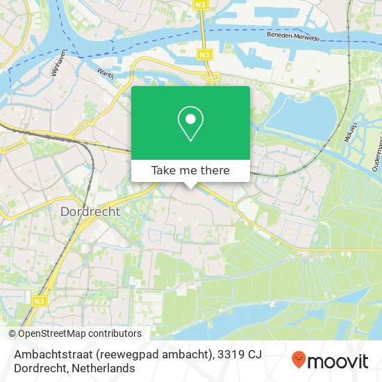 Ambachtstraat (reewegpad ambacht), 3319 CJ Dordrecht map