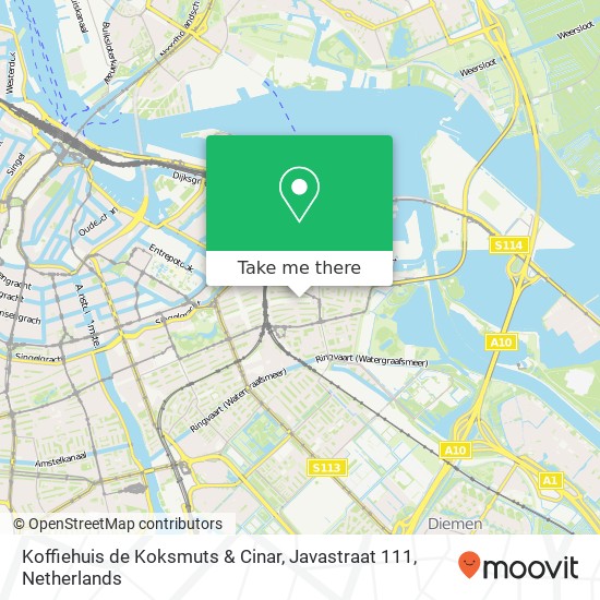 Koffiehuis de Koksmuts & Cinar, Javastraat 111 map