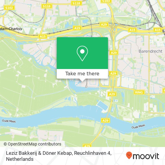 Leziz Bakkerij & Döner Kebap, Reuchlinhaven 4 map