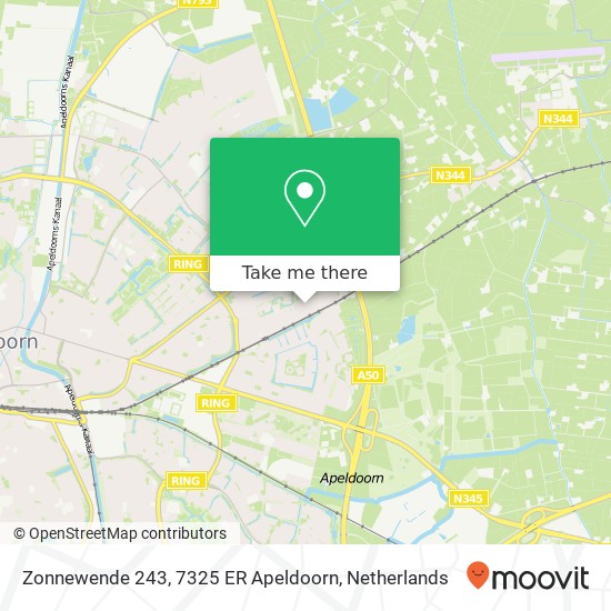 Zonnewende 243, 7325 ER Apeldoorn Karte