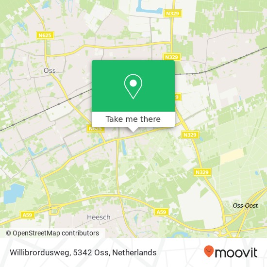 Willibrordusweg, 5342 Oss Karte