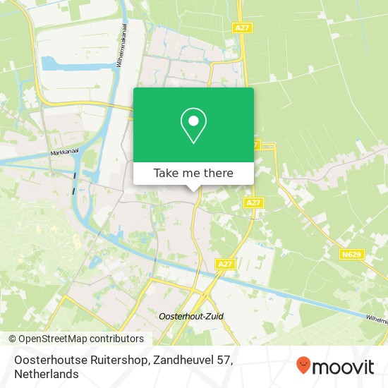 Oosterhoutse Ruitershop, Zandheuvel 57 map