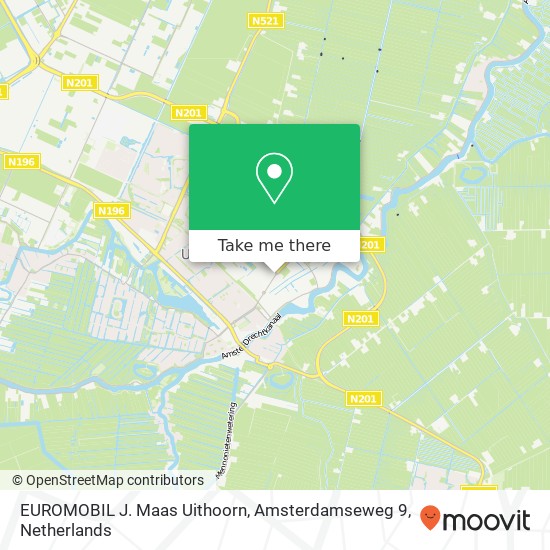 EUROMOBIL J. Maas Uithoorn, Amsterdamseweg 9 map