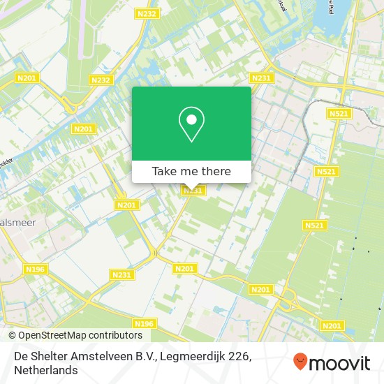 De Shelter Amstelveen B.V., Legmeerdijk 226 map