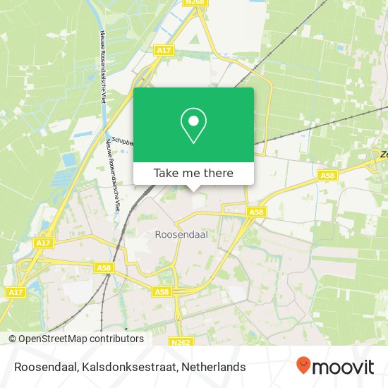 Roosendaal, Kalsdonksestraat Karte