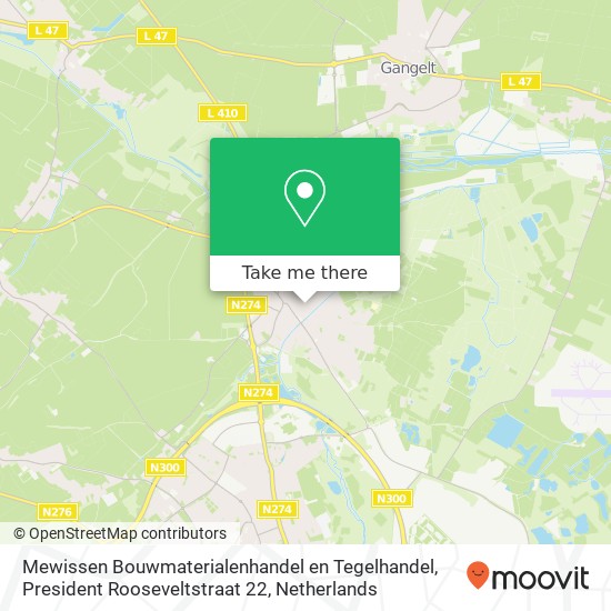 Mewissen Bouwmaterialenhandel en Tegelhandel, President Rooseveltstraat 22 map