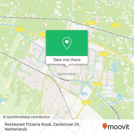 Restaurant Pizzeria Royal, Zandstraat 39 map