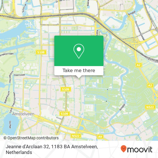 Jeanne d'Arclaan 32, 1183 BA Amstelveen map