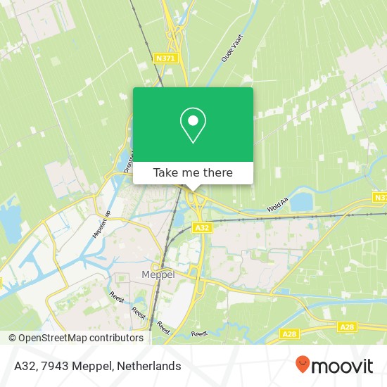 A32, 7943 Meppel map