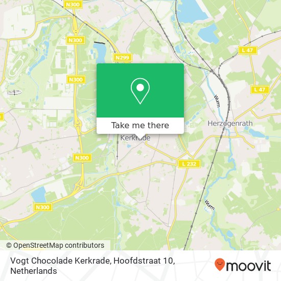 Vogt Chocolade Kerkrade, Hoofdstraat 10 Karte