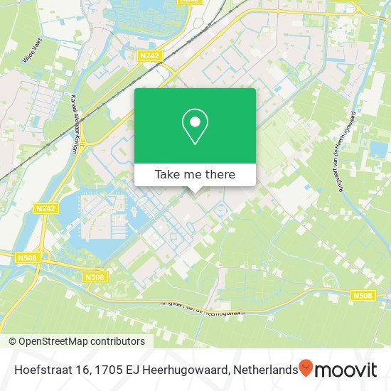 Hoefstraat 16, 1705 EJ Heerhugowaard Karte