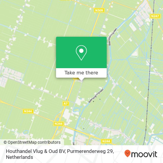 Houthandel Vlug & Oud BV, Purmerenderweg 29 map