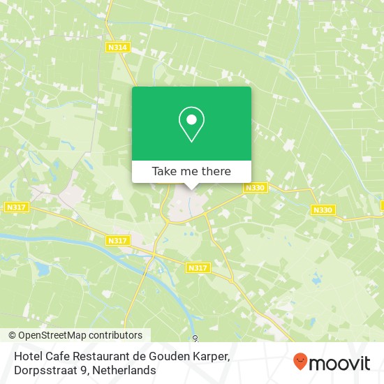 Hotel Cafe Restaurant de Gouden Karper, Dorpsstraat 9 map