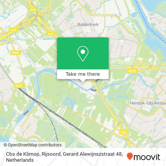 Cbs de Klimop, Rijsoord, Gerard Alewijnszstraat 48 map