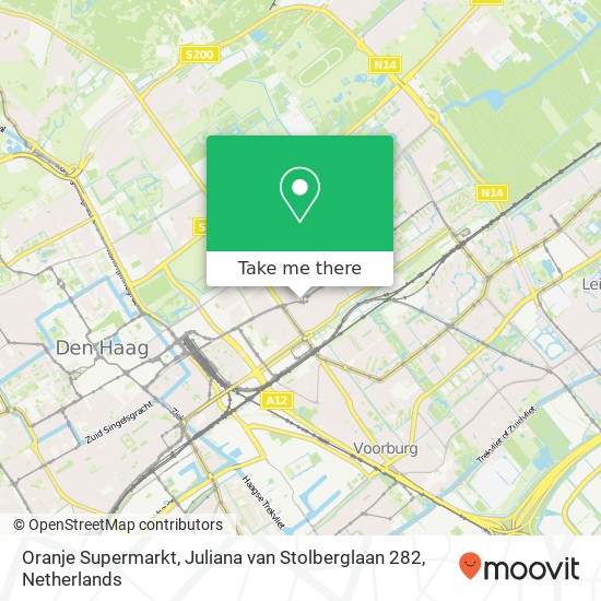 Oranje Supermarkt, Juliana van Stolberglaan 282 map