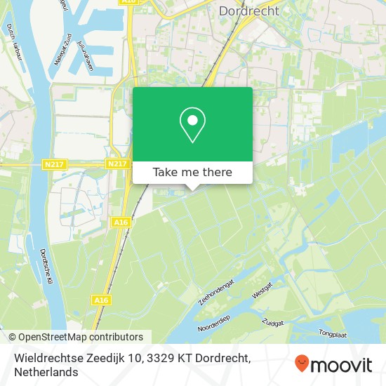 Wieldrechtse Zeedijk 10, 3329 KT Dordrecht Karte