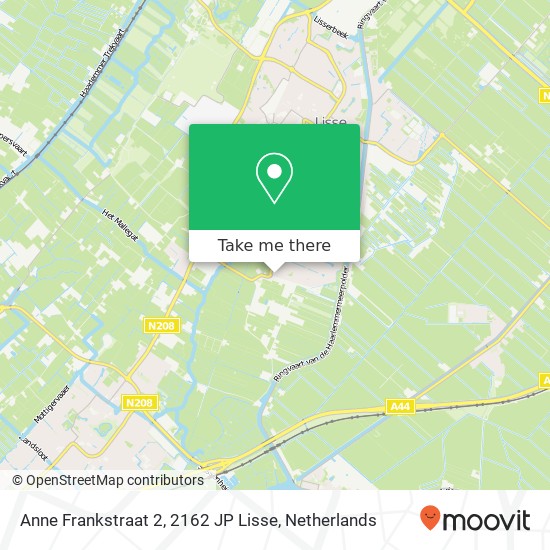 Anne Frankstraat 2, 2162 JP Lisse map