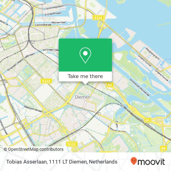 Tobias Asserlaan, 1111 LT Diemen map