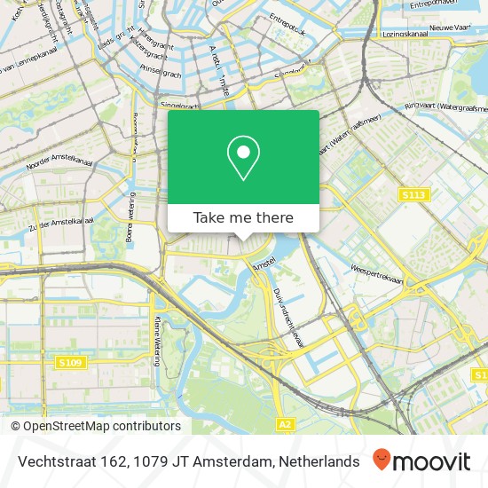 Vechtstraat 162, 1079 JT Amsterdam map