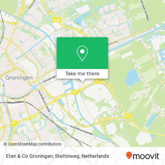 Eten & Co Groningen, Stettinweg map