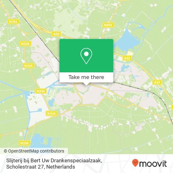 Slijterij bij Bert Uw Drankenspeciaalzaak, Scholestraat 27 map