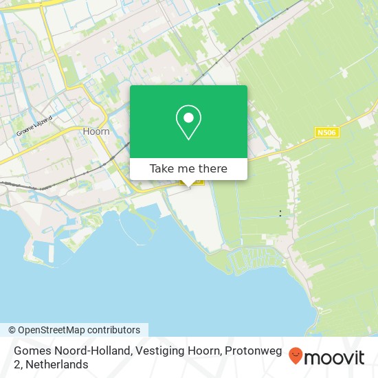 Gomes Noord-Holland, Vestiging Hoorn, Protonweg 2 map