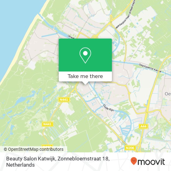 Beauty Salon Katwijk, Zonnebloemstraat 18 map