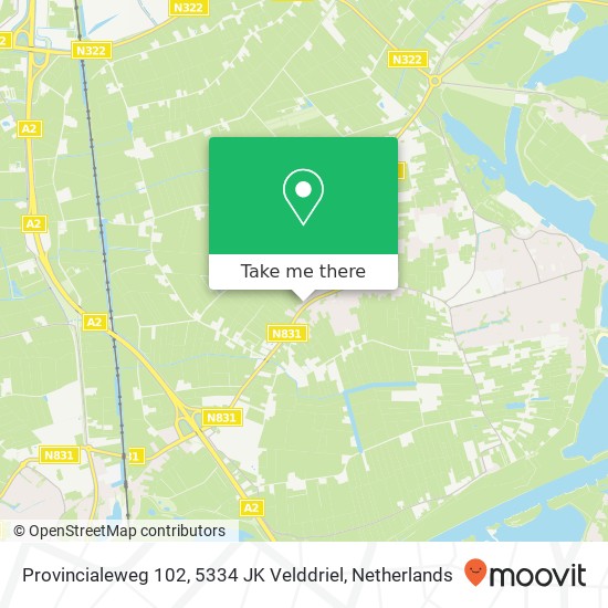 Provincialeweg 102, 5334 JK Velddriel Karte