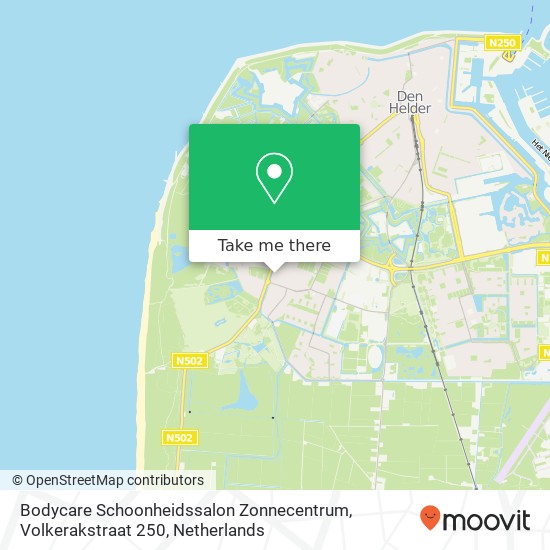 Bodycare Schoonheidssalon Zonnecentrum, Volkerakstraat 250 map