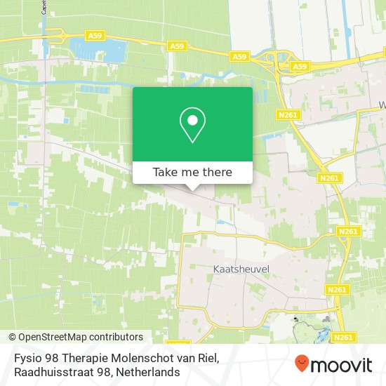 Fysio 98 Therapie Molenschot van Riel, Raadhuisstraat 98 map