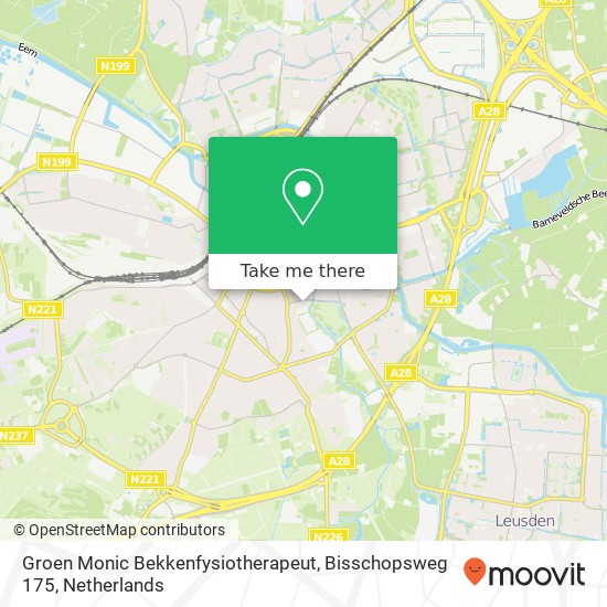 Groen Monic Bekkenfysiotherapeut, Bisschopsweg 175 map