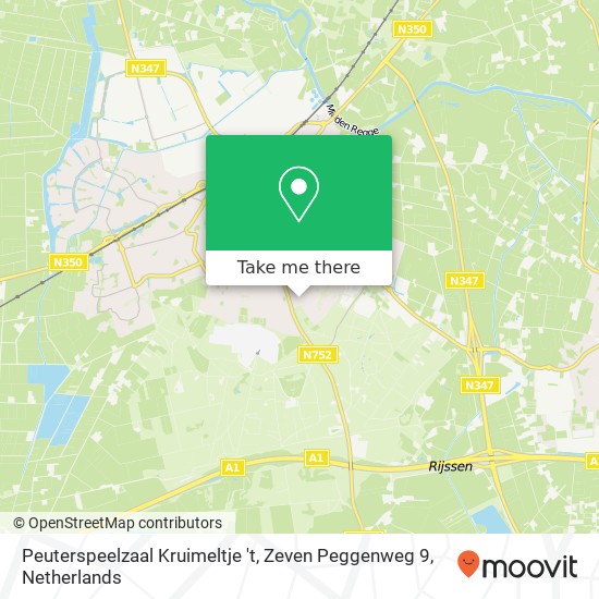 Peuterspeelzaal Kruimeltje 't, Zeven Peggenweg 9 map