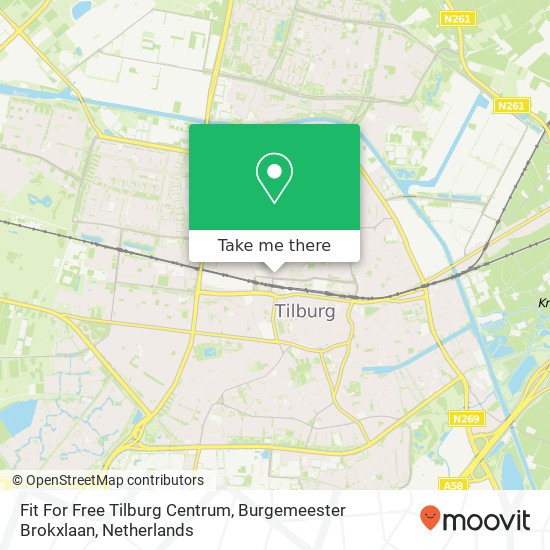 Fit For Free Tilburg Centrum, Burgemeester Brokxlaan Karte