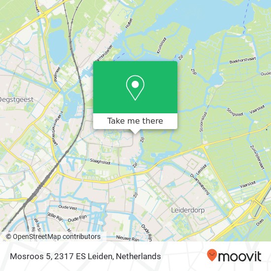 Mosroos 5, 2317 ES Leiden map