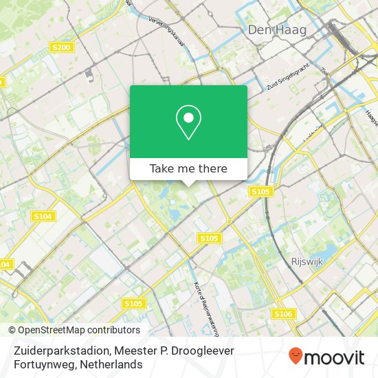 Zuiderparkstadion, Meester P. Droogleever Fortuynweg Karte