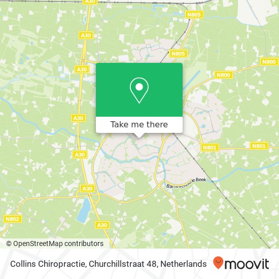 Collins Chiropractie, Churchillstraat 48 Karte