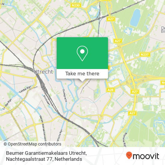 Beumer Garantiemakelaars Utrecht, Nachtegaalstraat 77 map