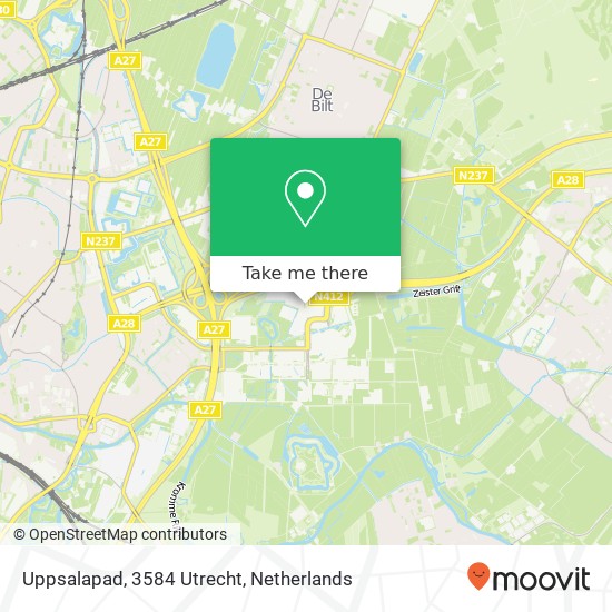 Uppsalapad, 3584 Utrecht map