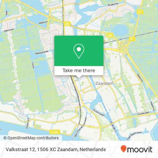 Valkstraat 12, 1506 XC Zaandam map