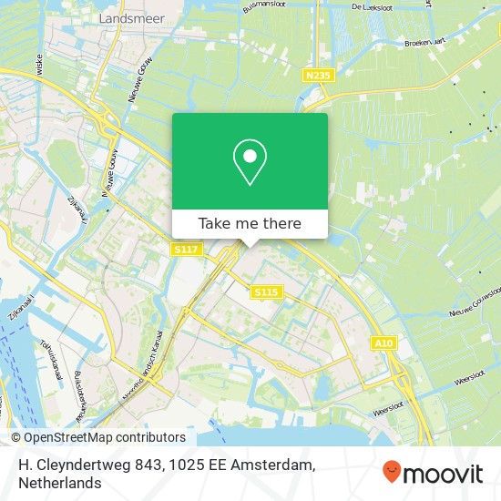 H. Cleyndertweg 843, 1025 EE Amsterdam map