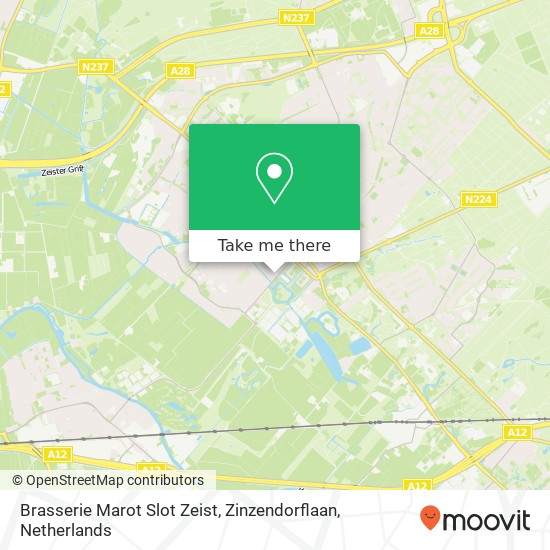 Brasserie Marot Slot Zeist, Zinzendorflaan Karte